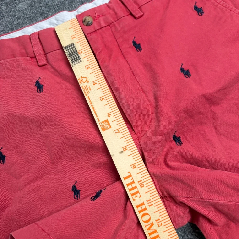 Polo Ralph Lauren Mens Red All Over Pony Embroidered Stretch Classic Fit 32